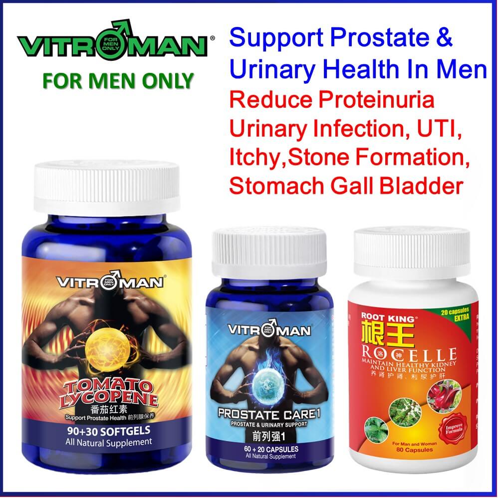 Vitroman Tomato Lycopene + Vitroman Prostate Care 1 + Root King Rocelle